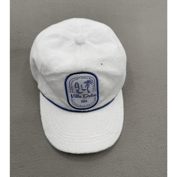 Anthropologie Other - Anthropologie Hat Cap Strap Back One Size White Blue Villa Dolce Terry Mens